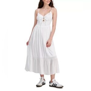 NWT Hippie Rose White Tiered Babydoll Midi Dress S Prairie Angelcore Cottage